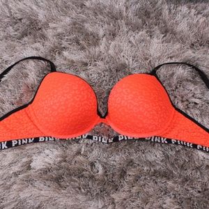 Neon Orange PINK Push-Up Bra
